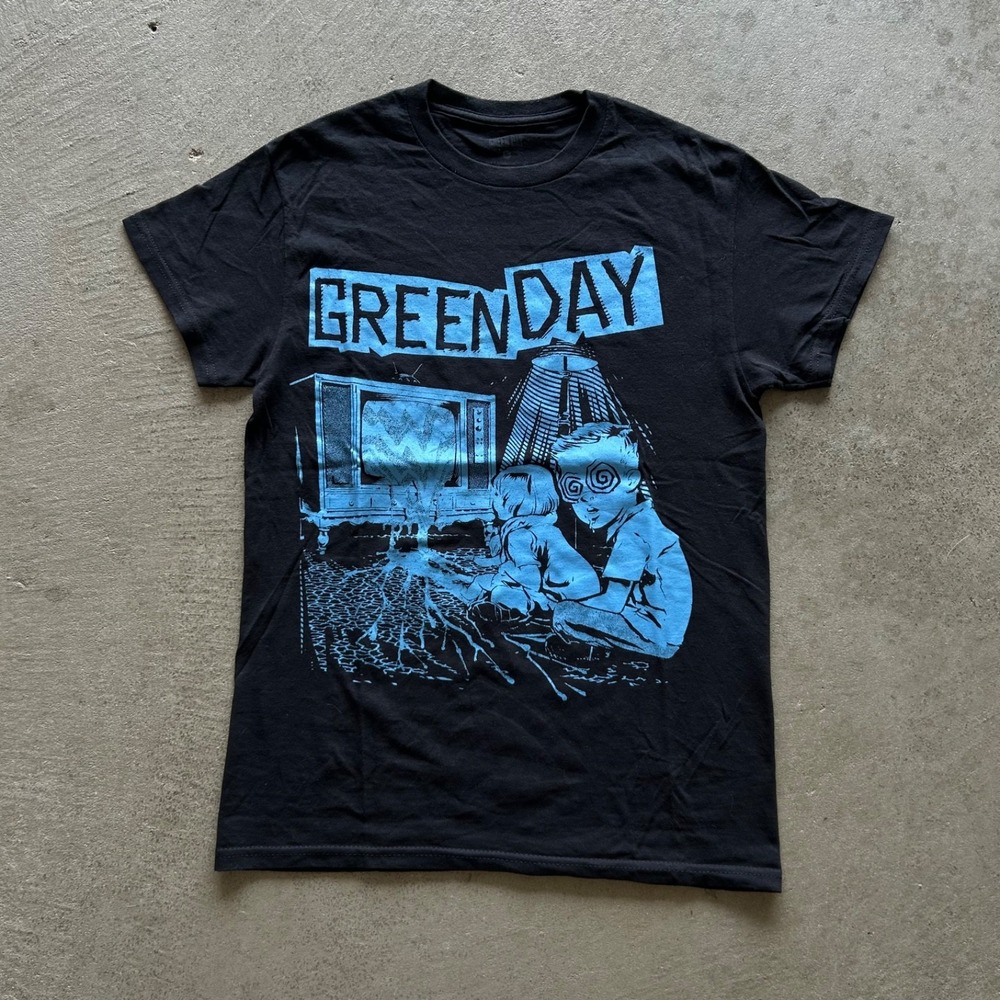 Vintage Green Day Shirt Size Small Black Hypnotized Kids TV Wasteland Punk Band